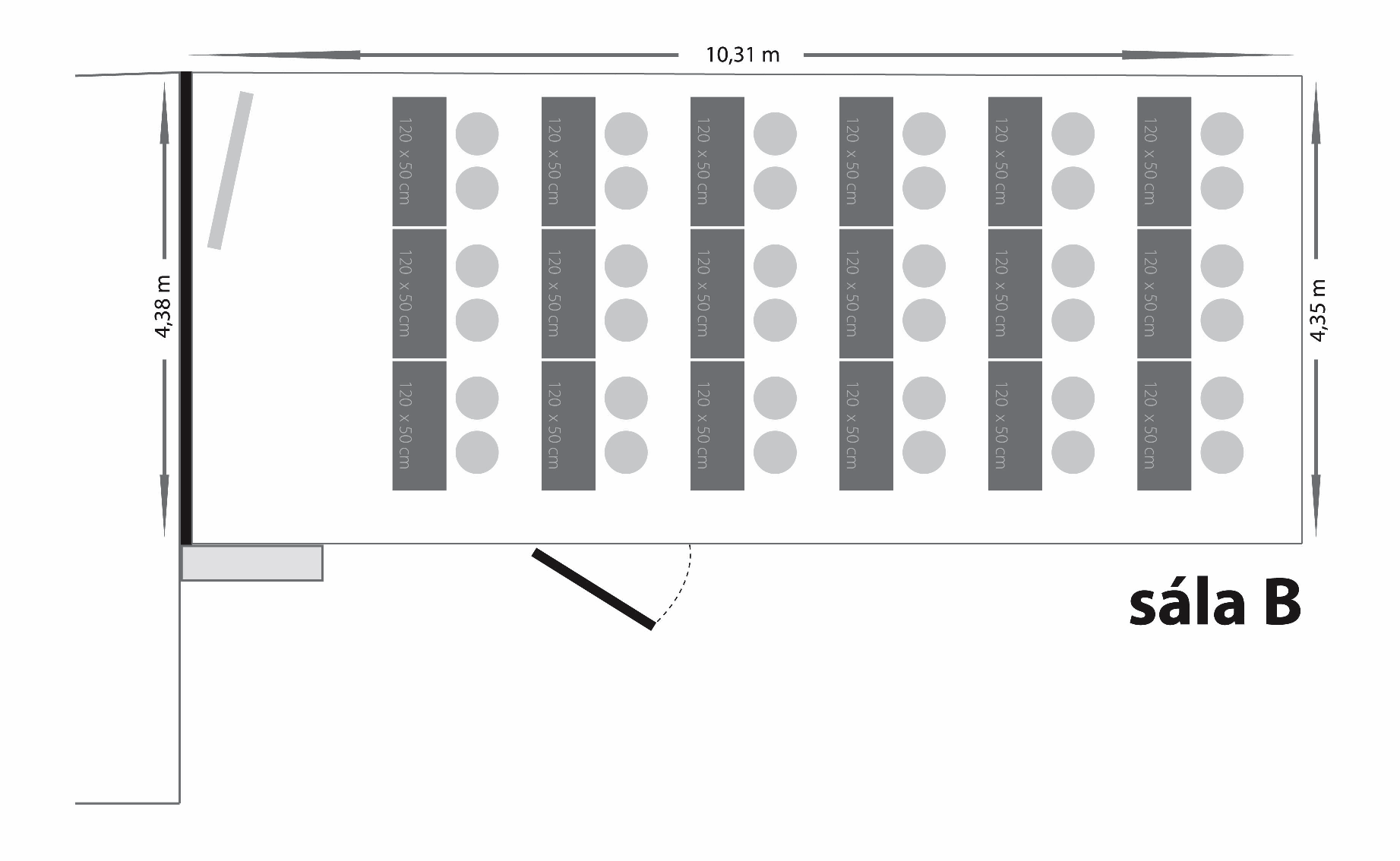 Nákres sála B